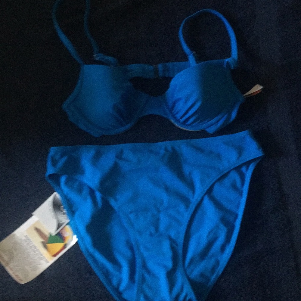 NWT Newport News Sun Streak Teal Bikini 6